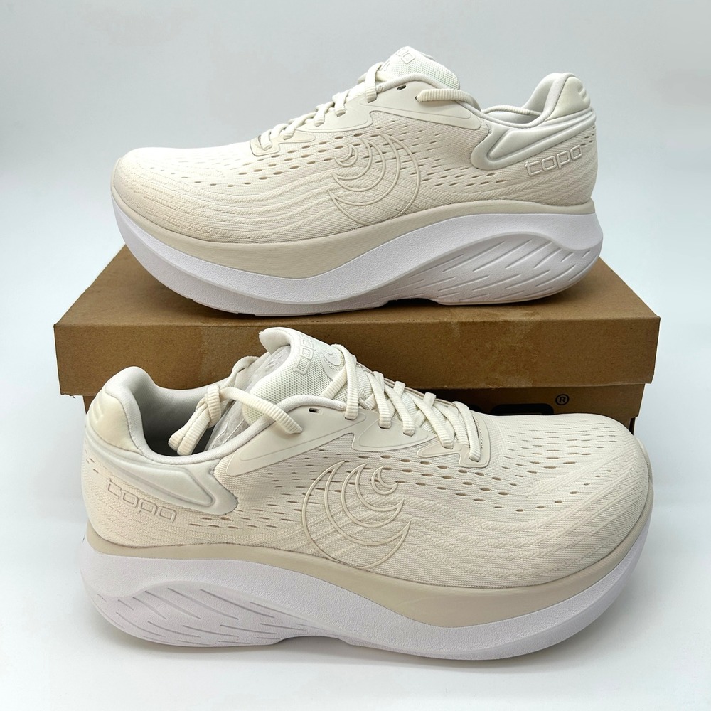Topo Athletic Atmos 2 Womens Running Shoes Sz. 10 Wide Cream White Cushioned NEW